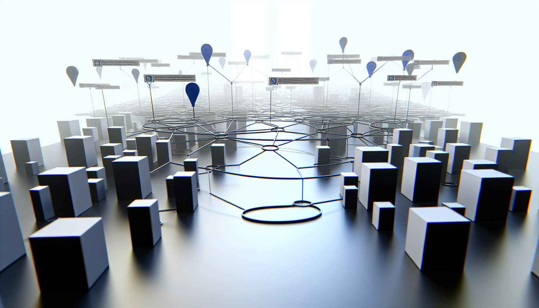 Illustration of interconnected data entities and structured markup for AI-driven SEO