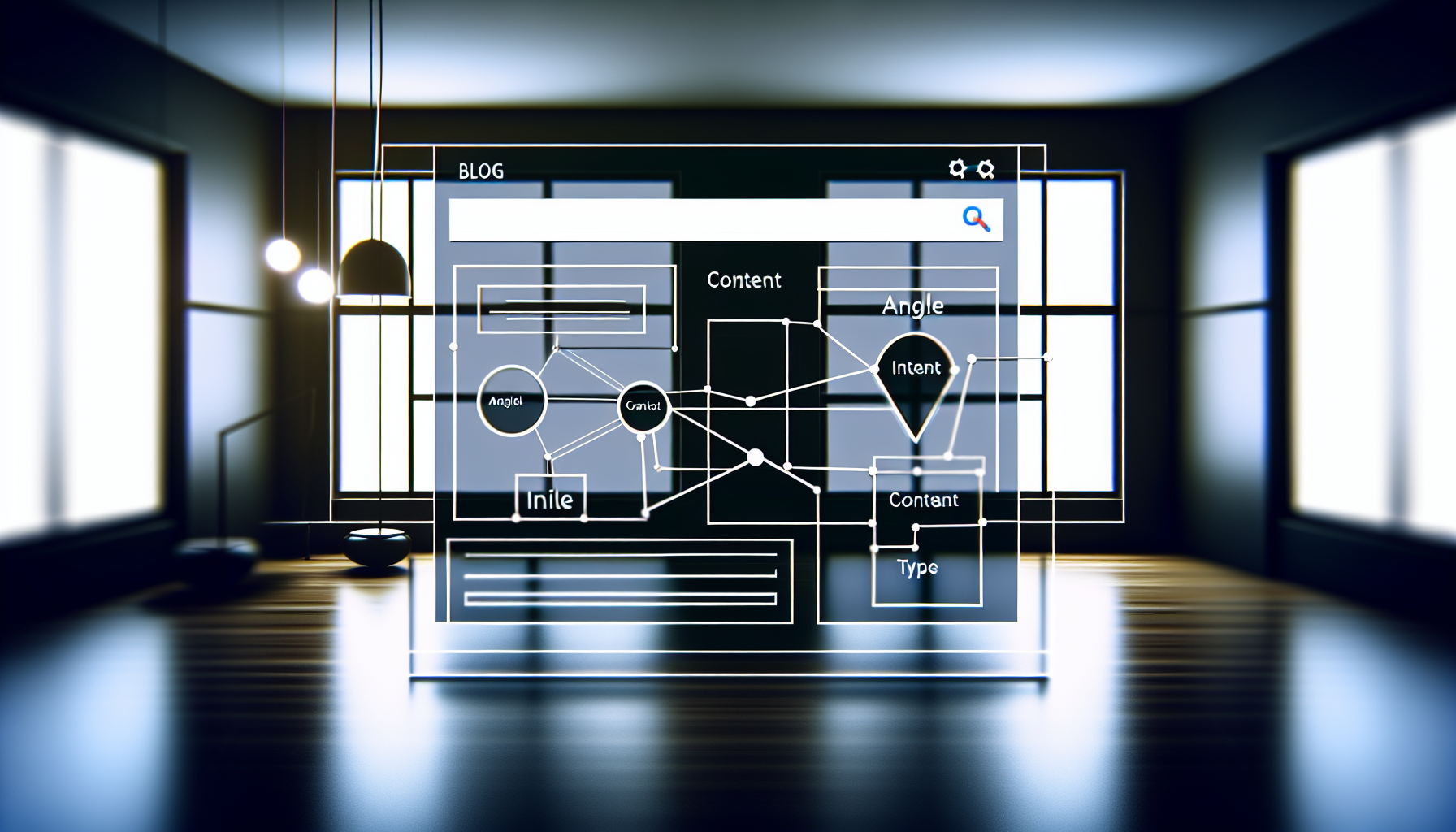 Diagram of content planning elements with Google Knowledge Graph nodes