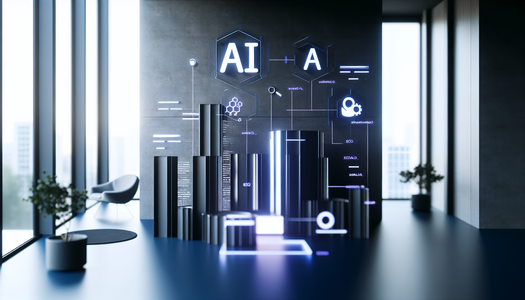 Illustration of AI-driven SEO with structured data and entity optimization concepts.